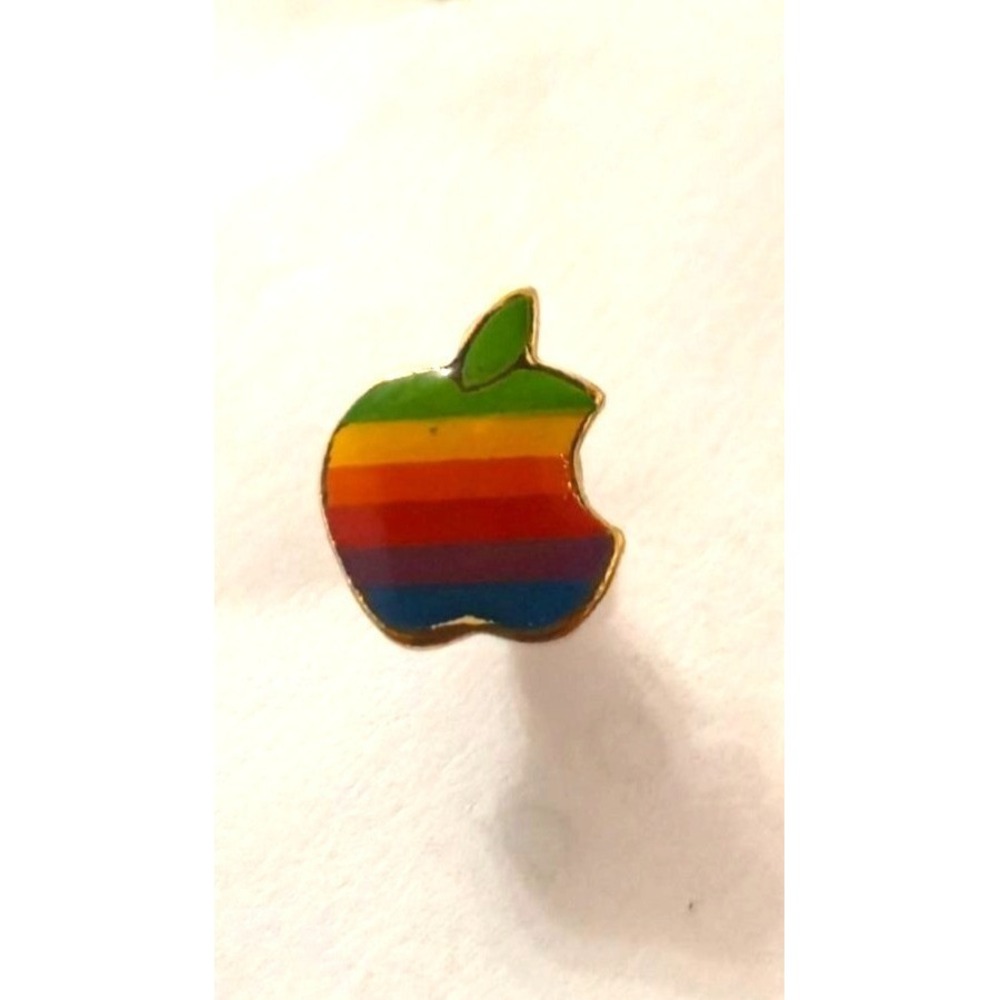 Classic Rainbow Apple Logo Earring Single Replacement Stud Multicolor Metal